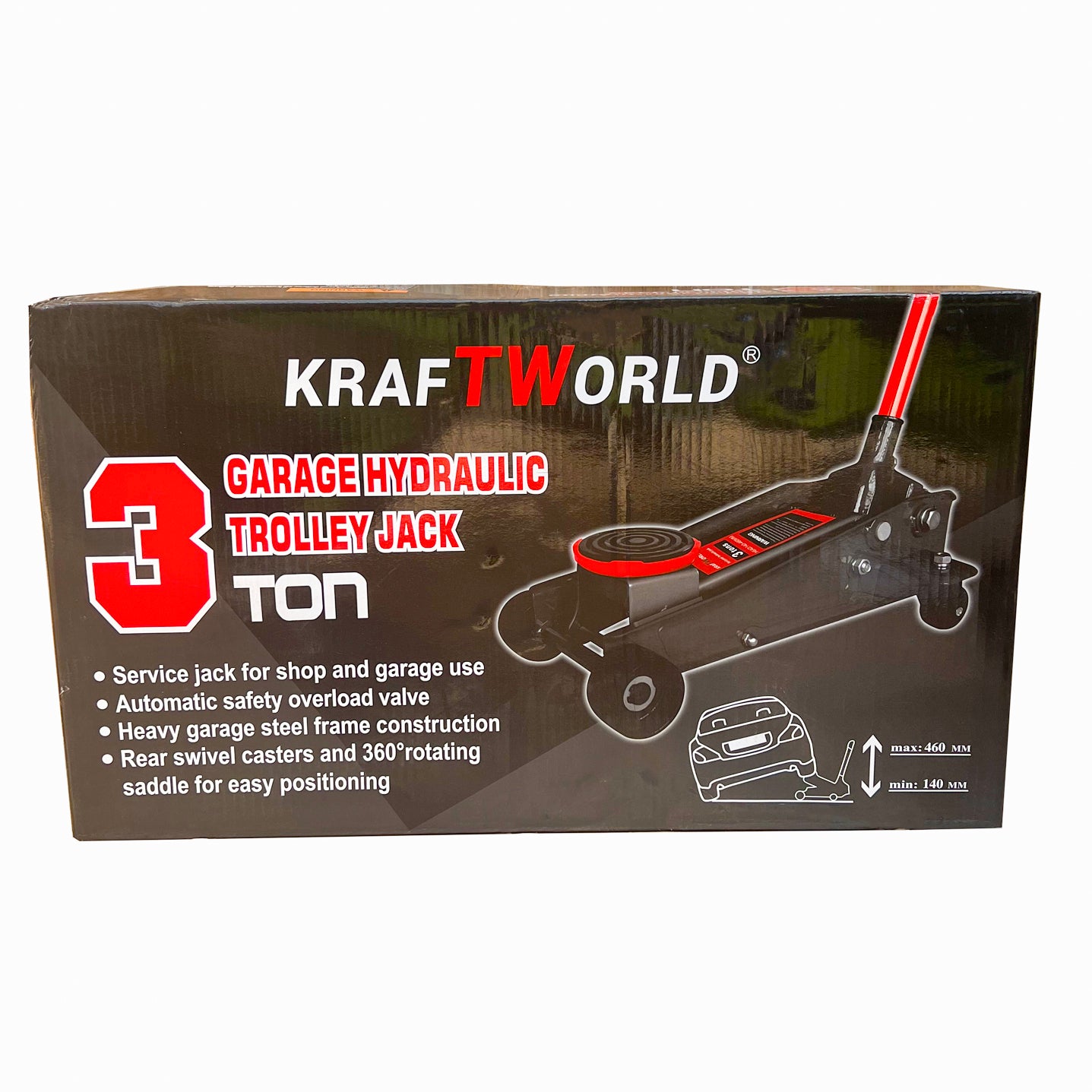 Нископрофилен хидравличен крик тип крокодил KraftWorld 3т 140-460 мм – снимка 8