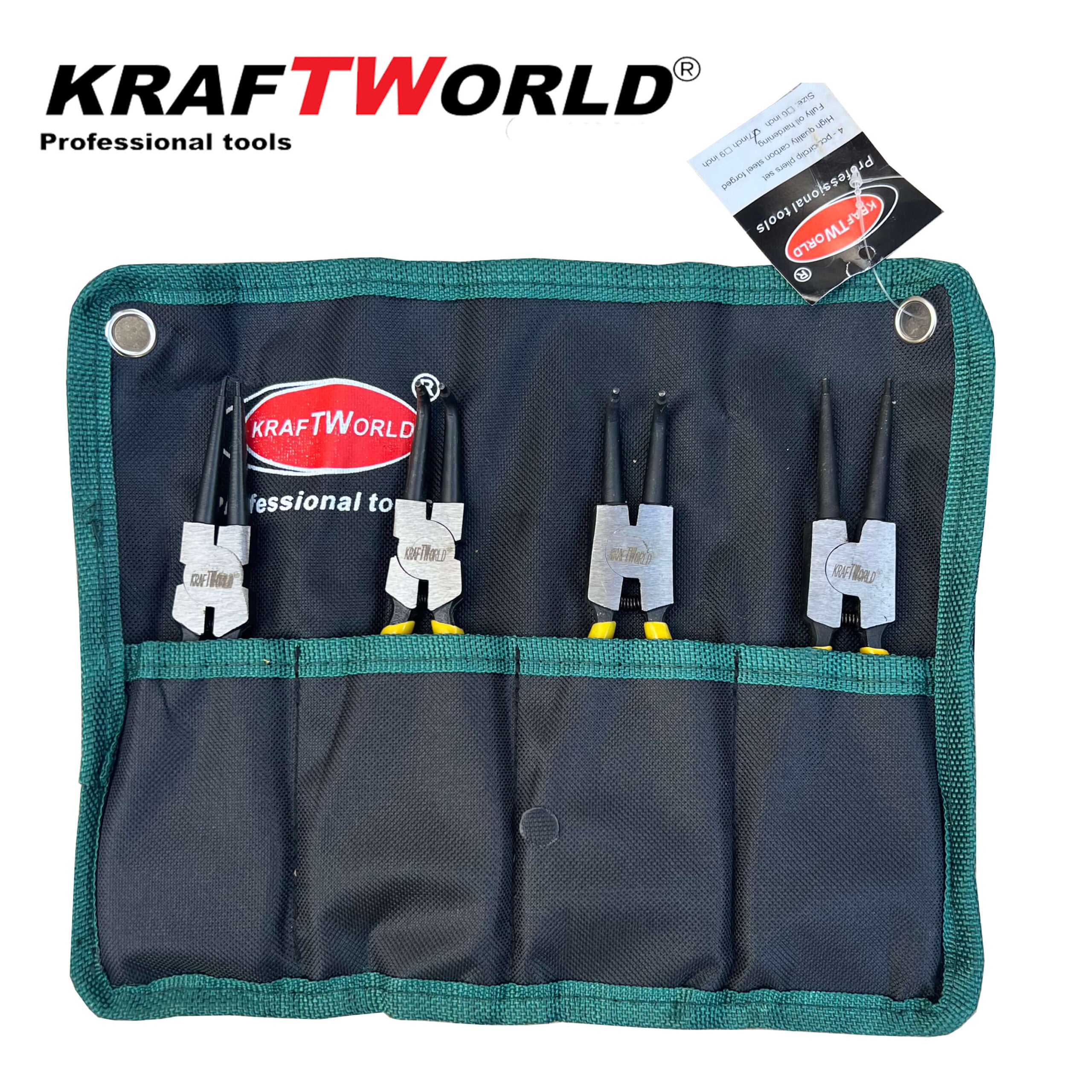 Комплект Зегер Клещи KraftWorld 180mm за Вътрешни и Външни Зегерки 7"
