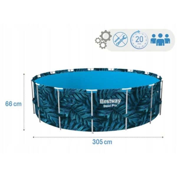 Кръгъл Сглобяем Басейн Steel Pro Max 3.05m X 66cm – Голям, Удобен с Филтърна помпа – снимка 10