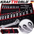 ПЪЛЕН КОМПЛЕКТ Немски Тресчотни ключове 22 части KraftWorld 6-32мм с чупещо рамо
