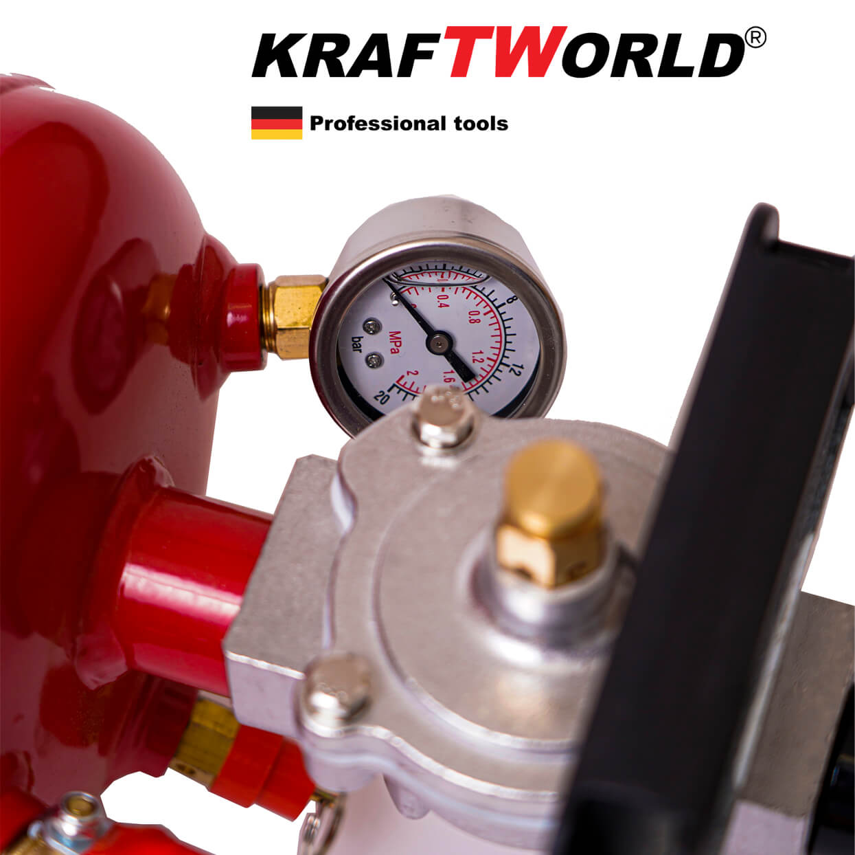 Компресор тип Бутилка за Шоково Помпане на Гуми 9л. KRAFT WORLD – снимка 4