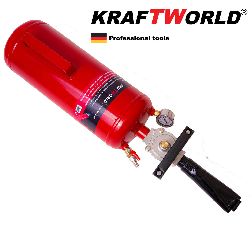 Компресор тип Бутилка за Шоково Помпане на Гуми 9л. KRAFT WORLD – снимка 5