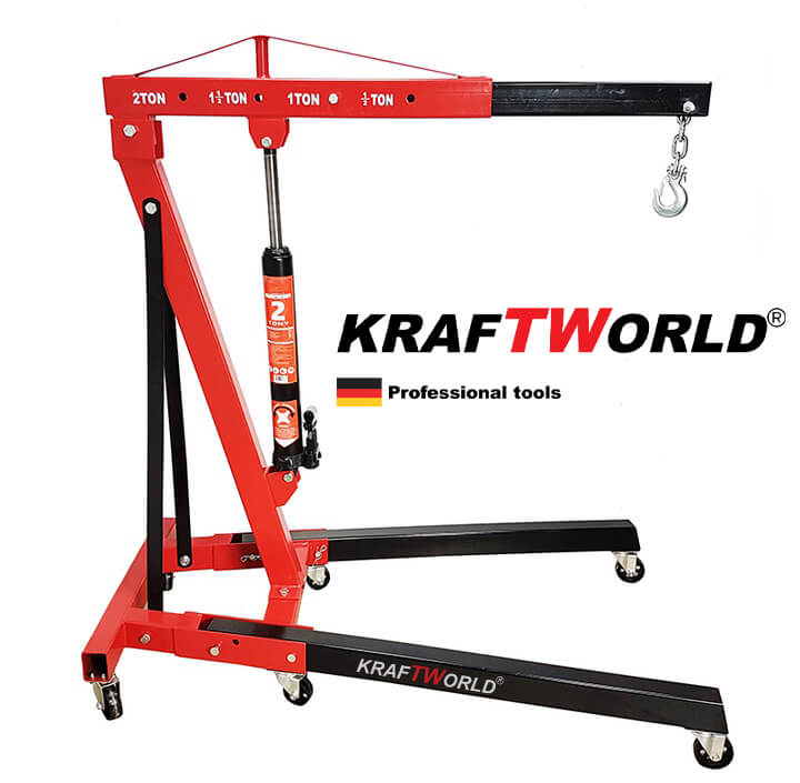 Хидравличен Кран за Двигатели KraftWorld тип Жираф, 2 тона, 4позиции – снимка 6