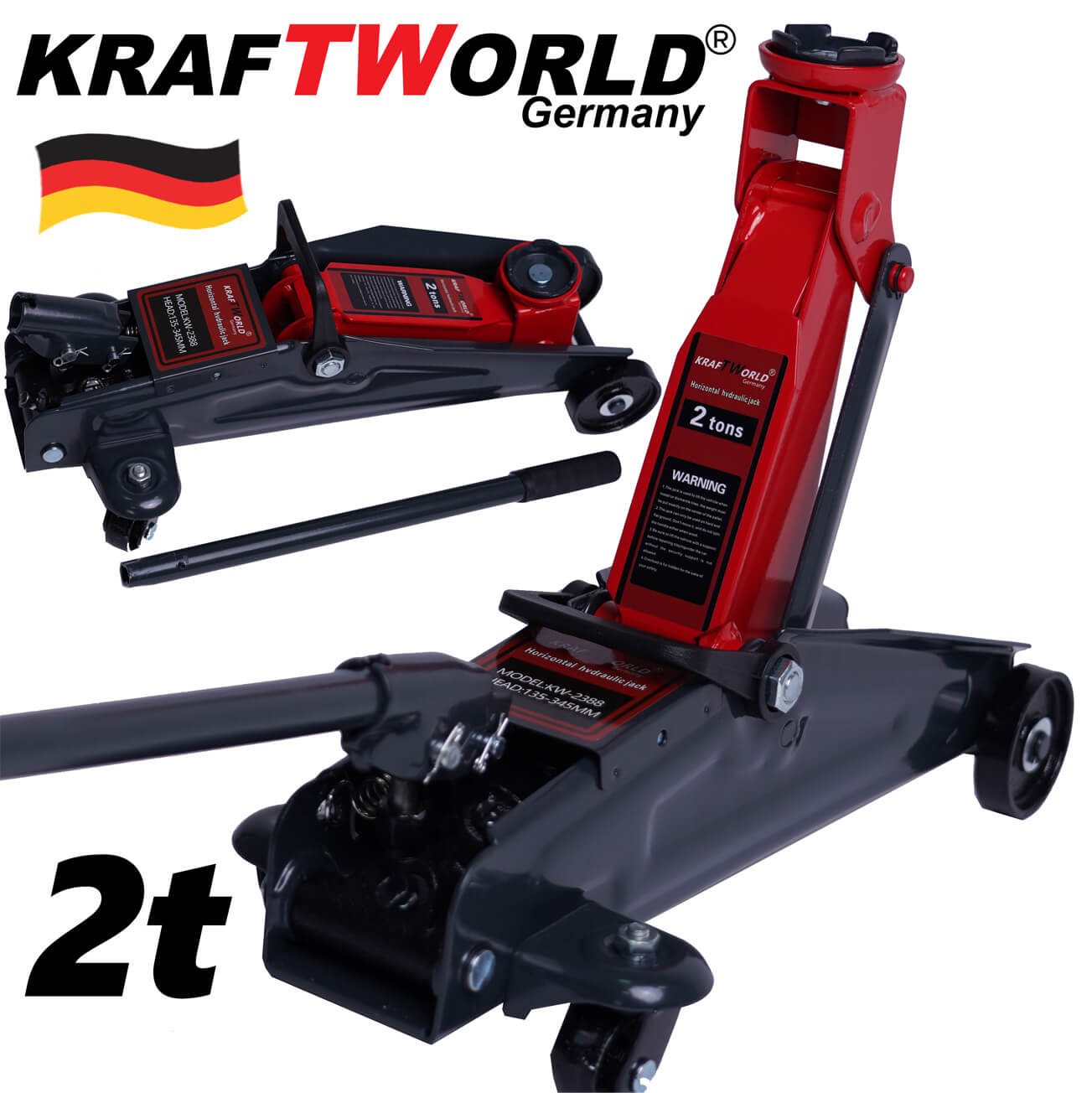 Нископрофилен Хидравличен Крик 2т. KRAFT WORLD
