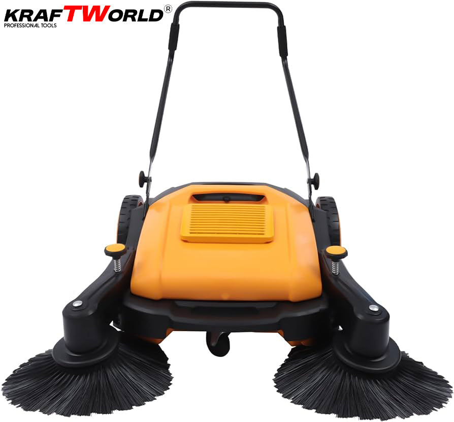 Механична машина за метене KraftWorld с 45л контейнер и 105см ширина – снимка 6