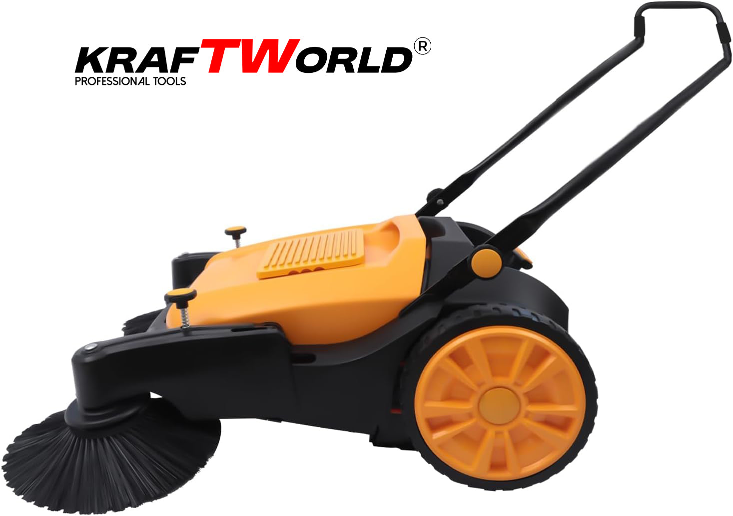 Механична машина за метене KraftWorld с 45л контейнер и 105см ширина – снимка 3