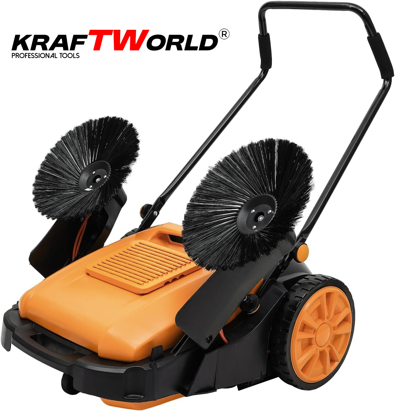 Механична машина за метене KraftWorld с 45л контейнер и 105см ширина – снимка 2