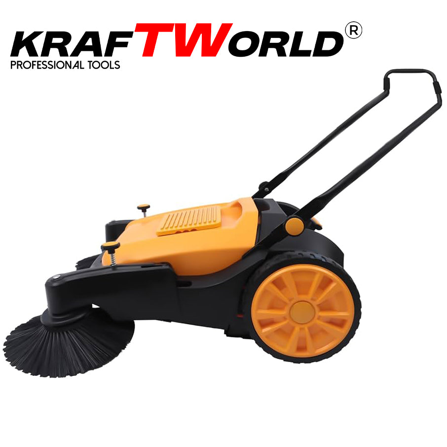 Механична машина за метене KraftWorld с 45л контейнер и 105см ширина – снимка 7