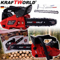 Компактна Бензинова Резачка за Дърва KRAFTWORLD с 2 Вериги