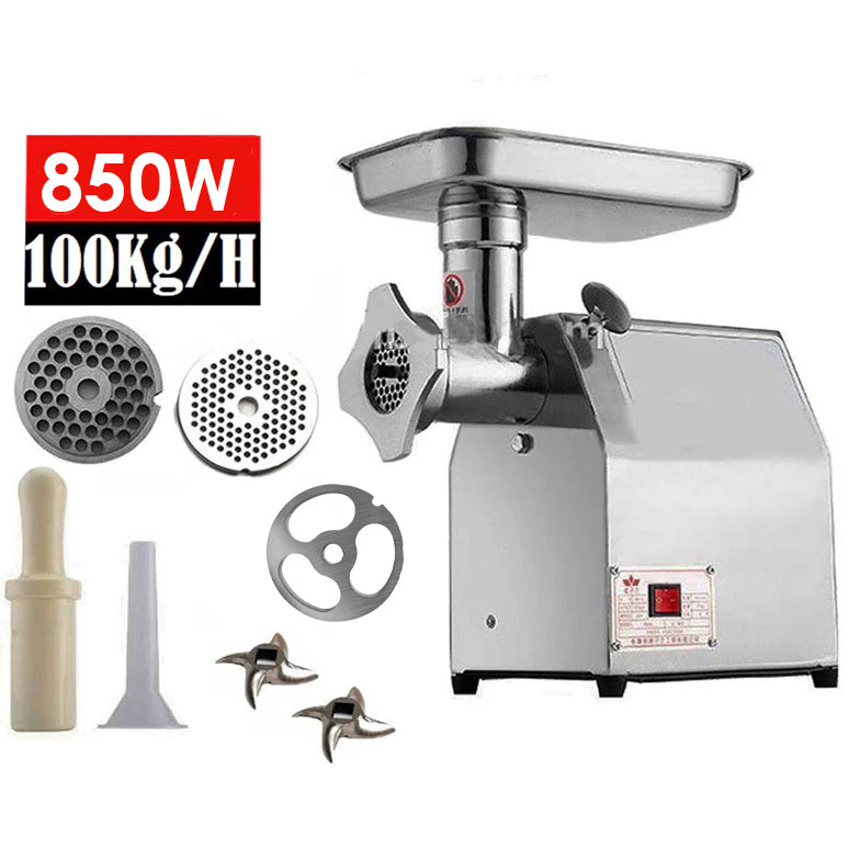 Професионална Електрическа Месомелачка с Редуктор – 850W за До 150 кг/час – снимка 2