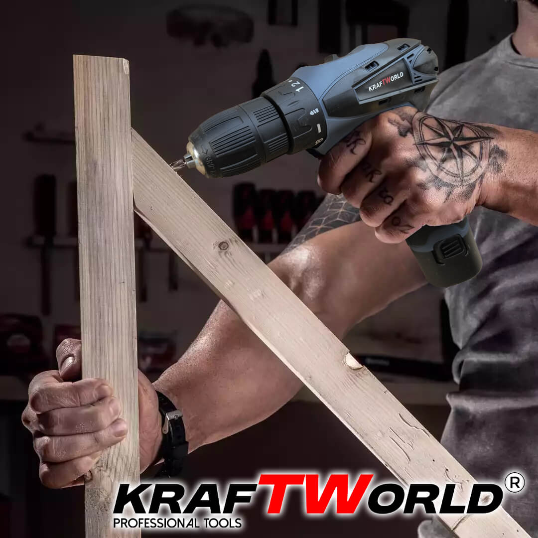 Мощен Акумулаторен Винтоверт KraftWorld 24V с Удължение и Вложки – снимка 2