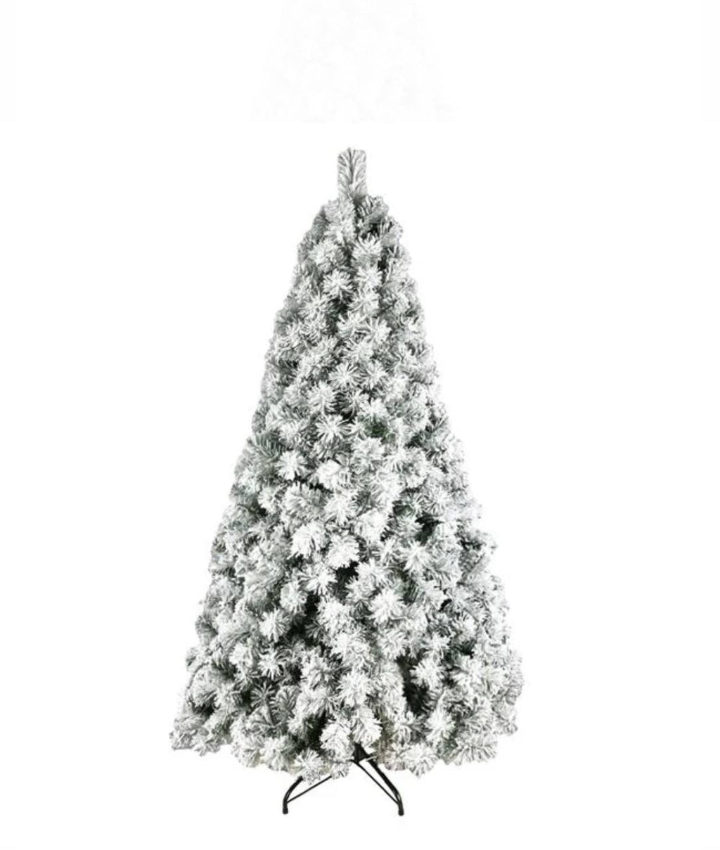 Коледна елха, в зелен цвят, със заснежена корона, с 401 клона- 150cm