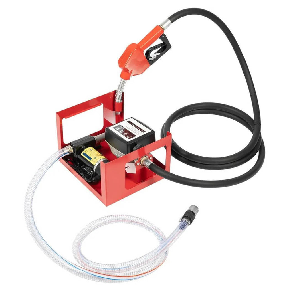 Помпа за гориво 12V – мобилна бензиноколонка с маркучи и бр – снимка 3
