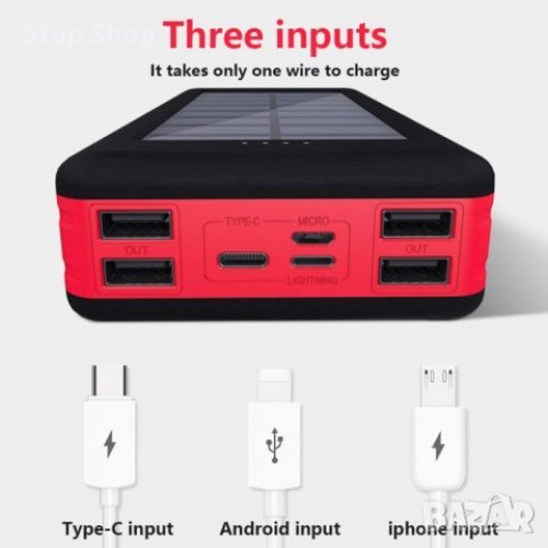 Power Bank със Соларен Панел 60 000 mAh – снимка 2