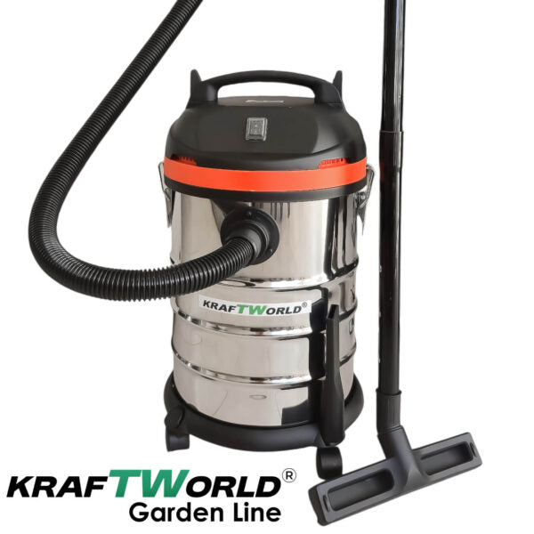 Строителна Прахосмукачка Kraftworld 30L – За Сухо и Мокро Почистване + Функция Издухване – снимка 6