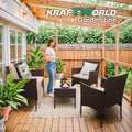 Луксозни Градински Мебели Kraftworld Garden – 2 кресла, диван и маса – Ратанов Комплект