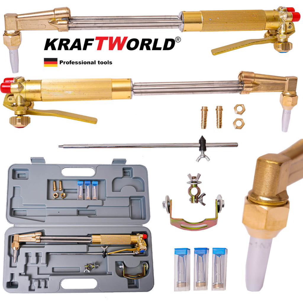 Немски Резак за Газокислородно Рязане KraftWorld 440 mm - Газов резак с пергел и 4 дюзи