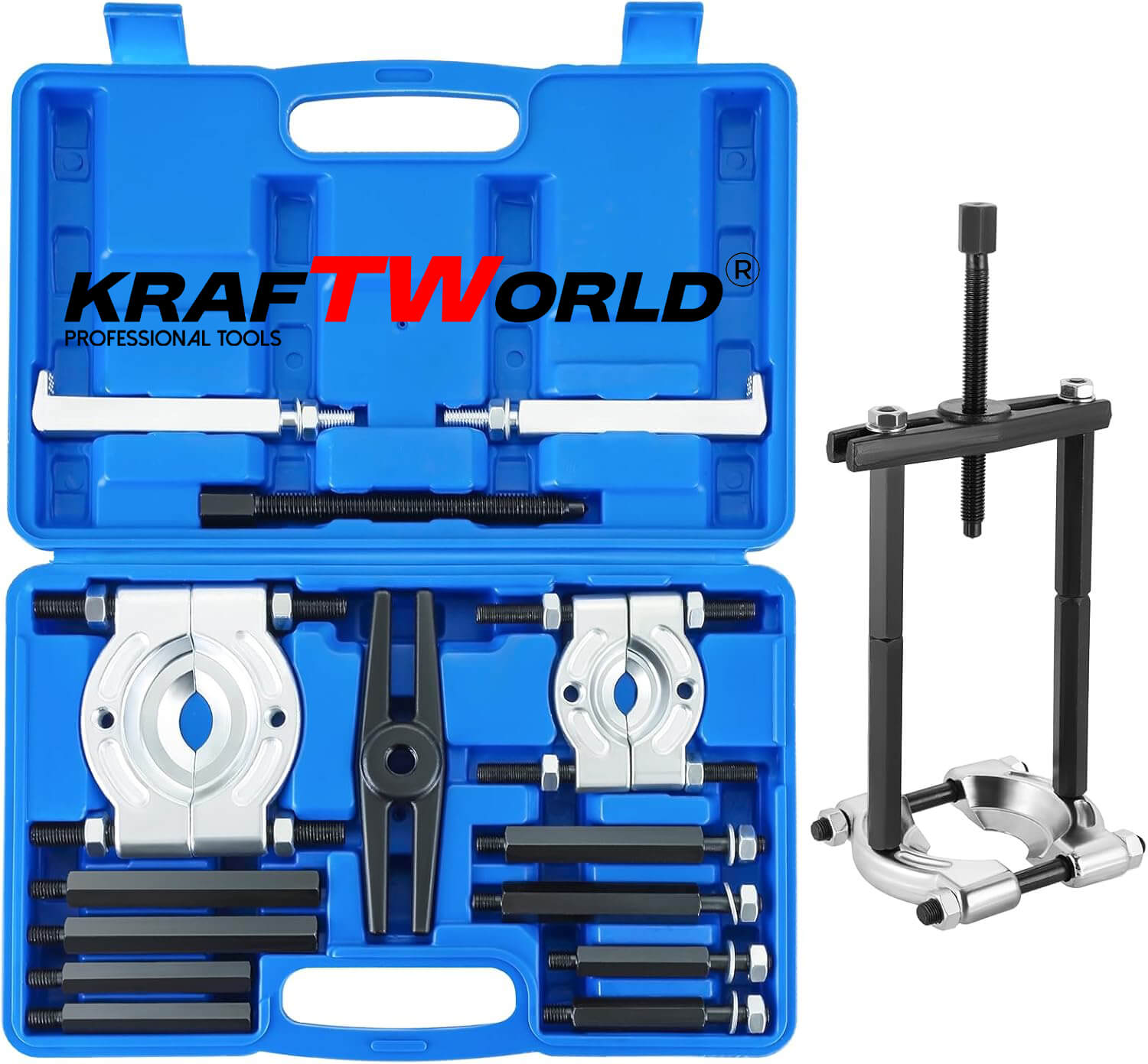 KraftWorld Pro – Инструмент за демонтаж на лагери и зъбни колела 30–70 мм – снимка 6