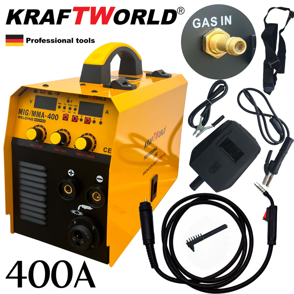 Инверторен електрожен с телоподаващо 2в1 KraftWorld 400А – снимка 8