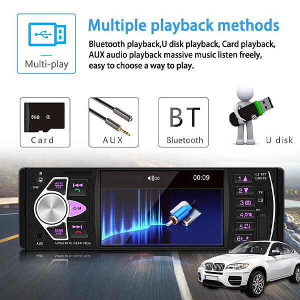 Авто Плеър MP5 4022D, 1DIN, Дисплей 4 инча, Bluetooth + Дистанционно за Волан – снимка 3