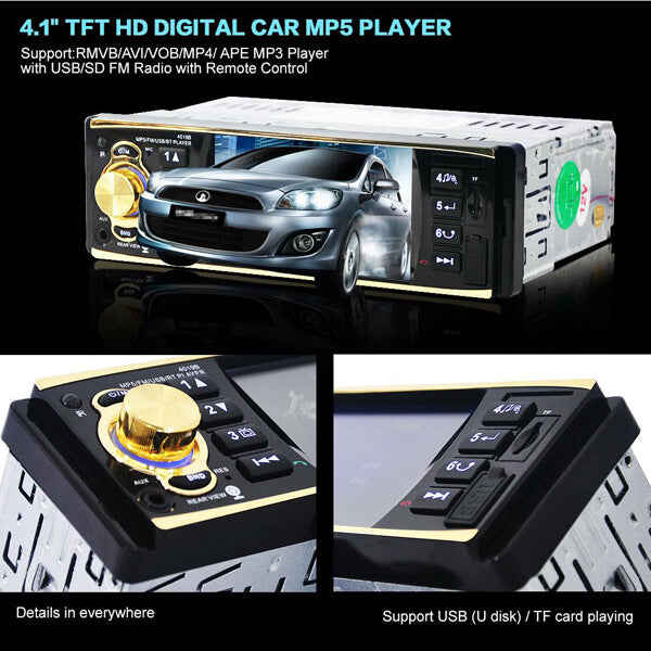 Авто Плеър MP5 ,1DIN, Дисплей 4 инча, Bluetooth + Дистанционно за Волан 4019B – снимка 6