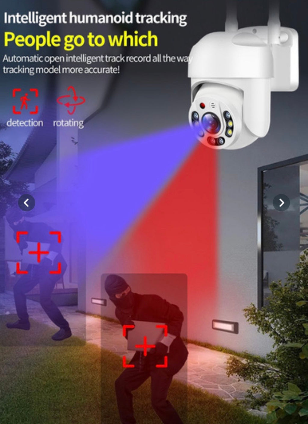 Wifi IP Смарт камера за външна употреба Full Hd 1080p ( въртяща се ) – снимка 3