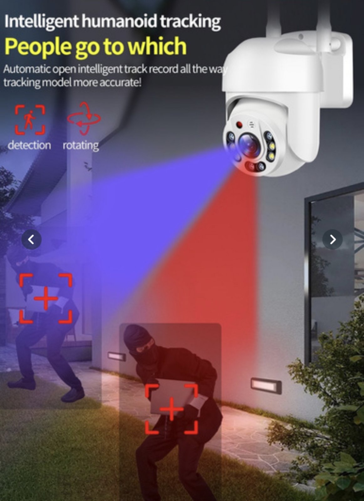 Wifi IP Смарт камера за външна употреба Full Hd 1080p ( въртяща се ) – снимка 3