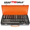Комплект ударни вложки 27 части KraftWorld – 1/2″, с удължител и ударен кардан